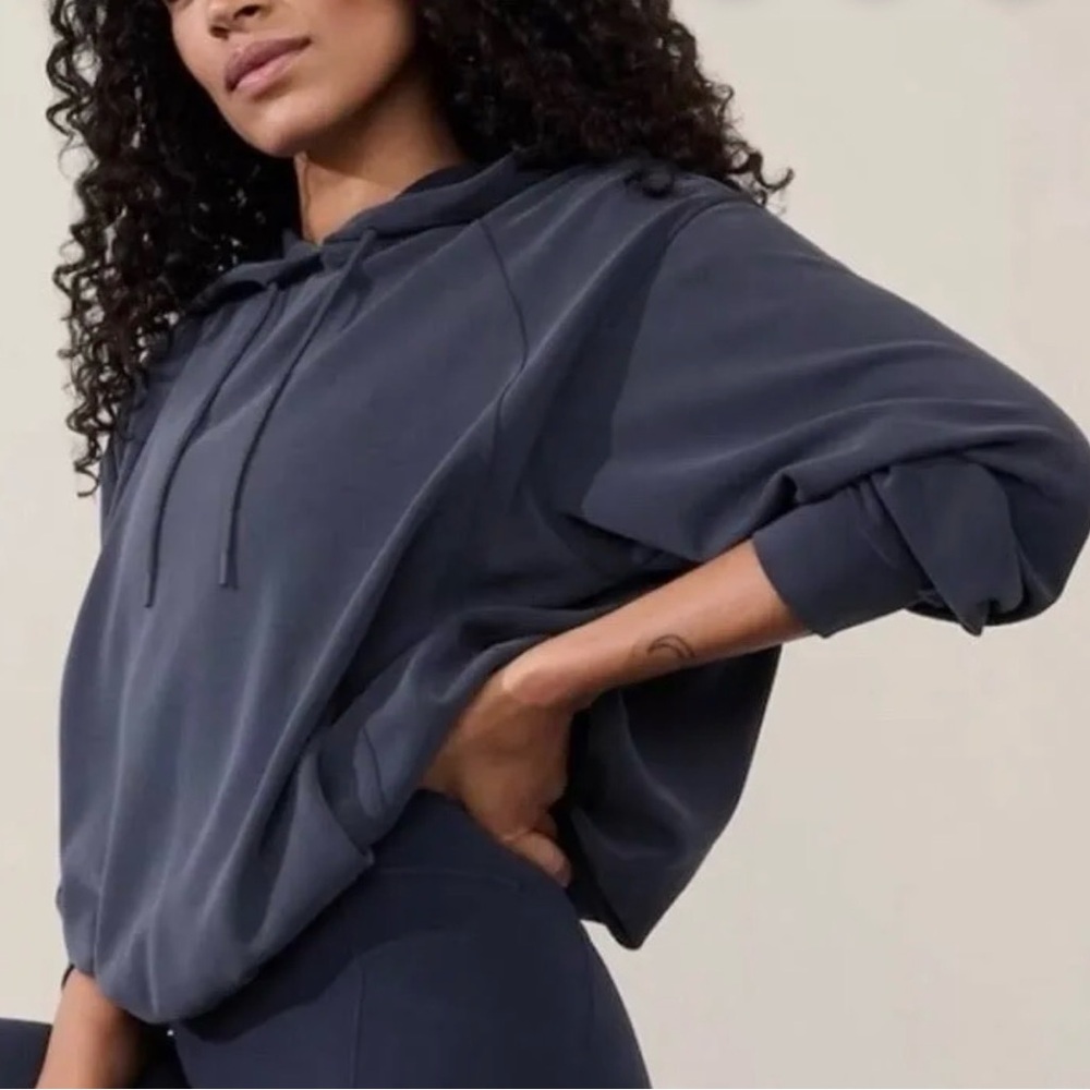 Athleta Sea Soft Bubble Hem Hoodie - Navy